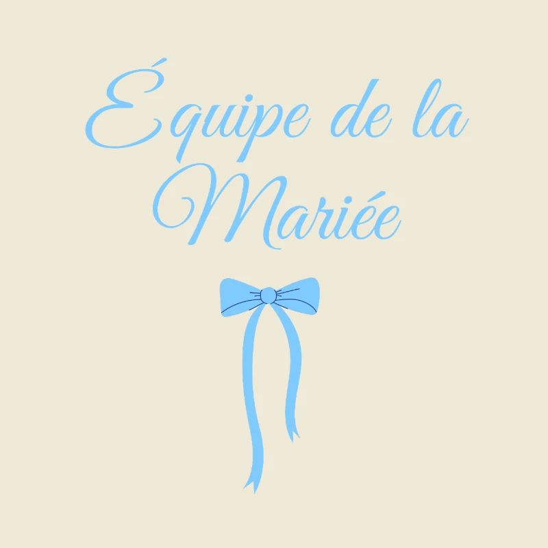 Équipe la mariée noeud bleu