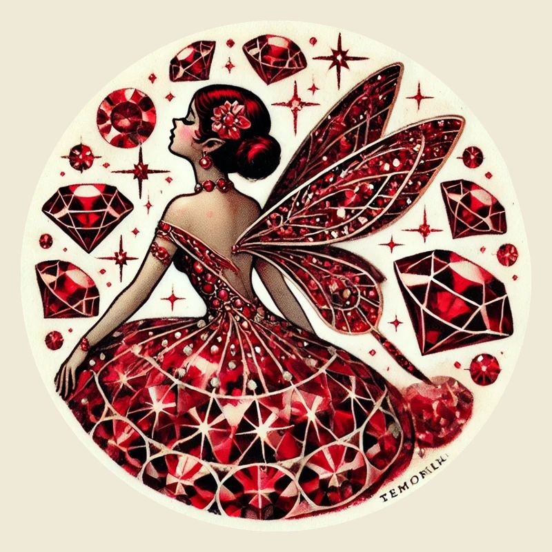 Fée Rubis - Conception Fantasy de Pierre Précieuse Rouge Mystique