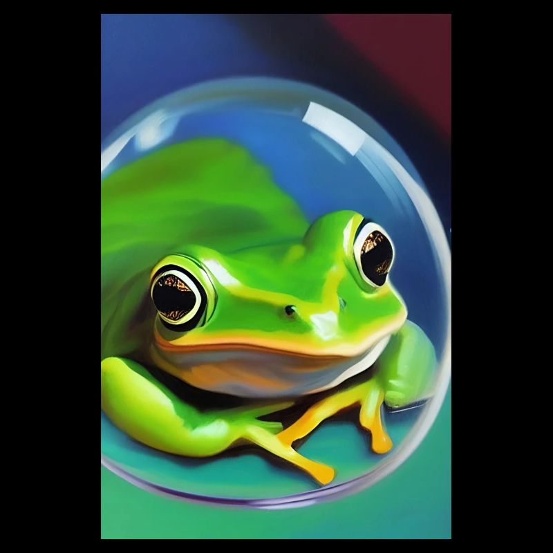 Frosch in einer Blase