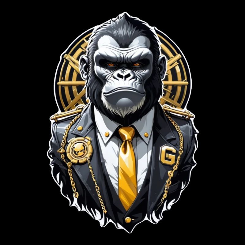 Gorilla with Gold Chain