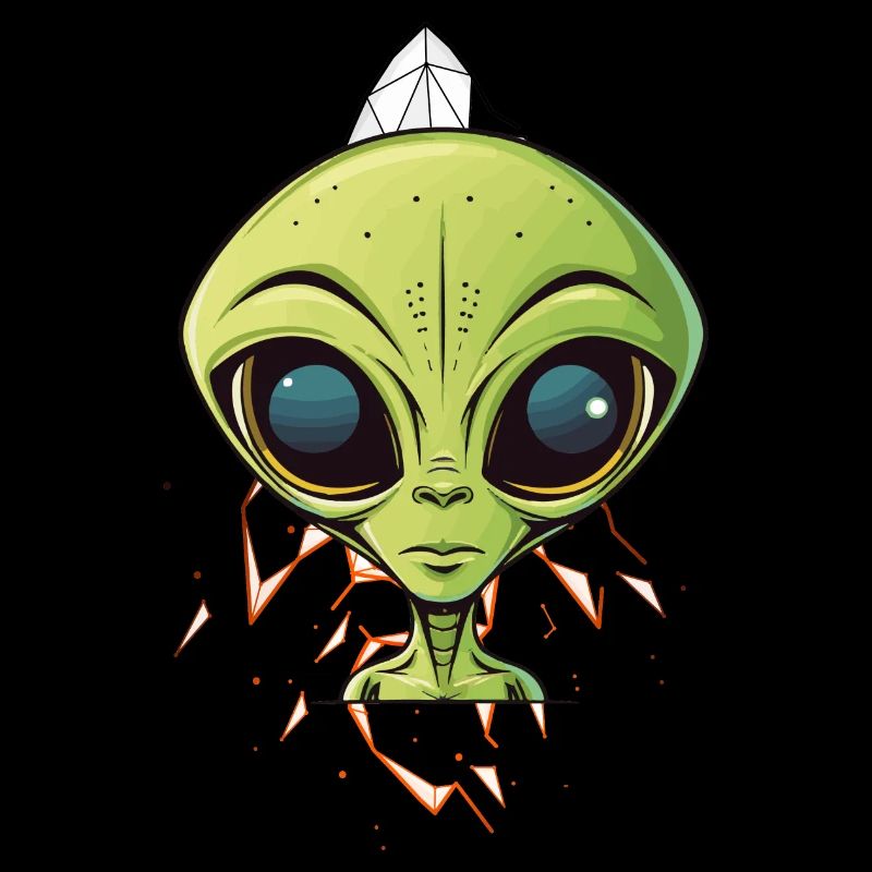 Alienkopf auf Raumschiff