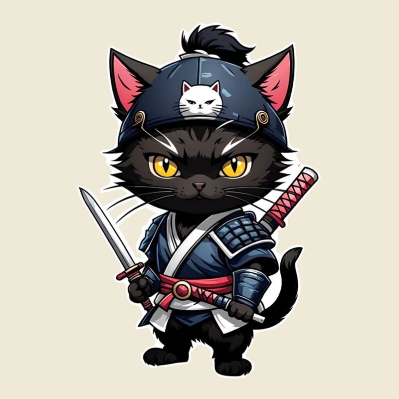 chat ninja - chaton samourai