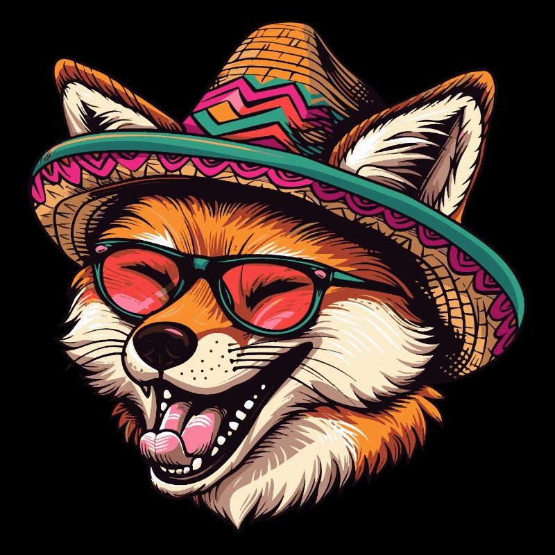 Fuchs Comic Lustig Sombrero