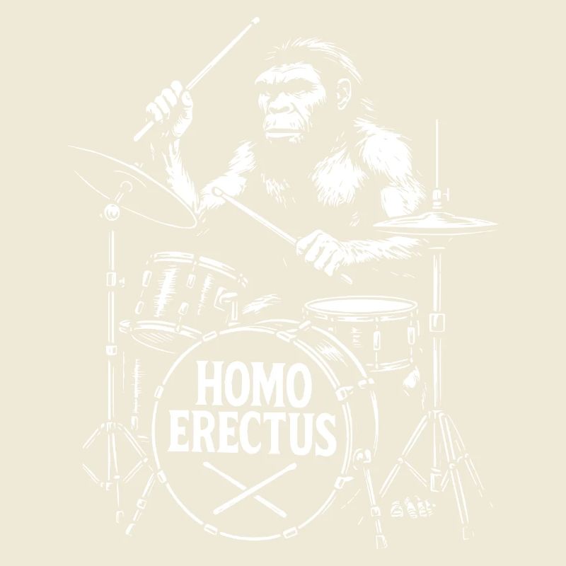 Progressiver Homo Erectus Ape mit Trommeln Geschenk