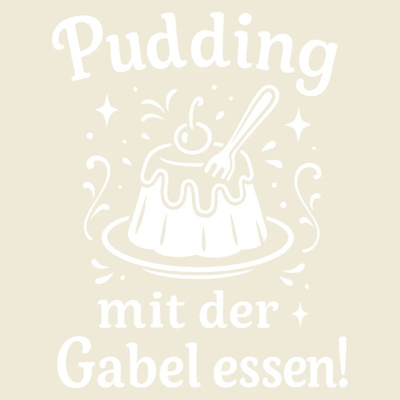 Pudding mit der Gabel Essen