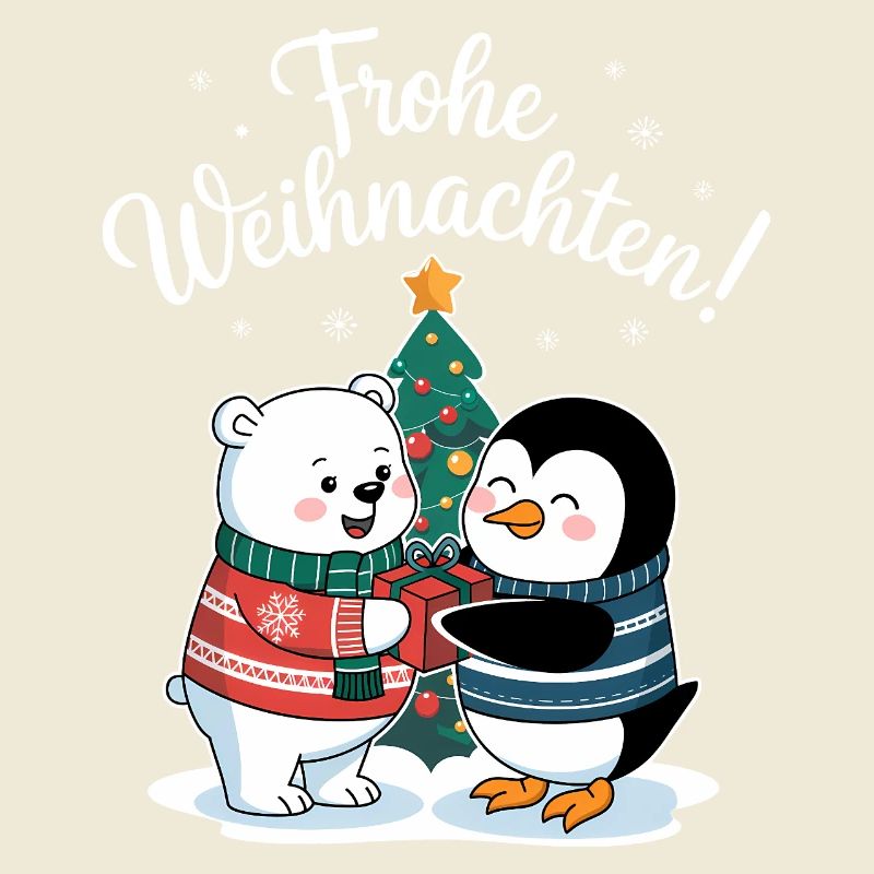 Eisbär Pinguin Weihnachtspullover süß Weihnachten