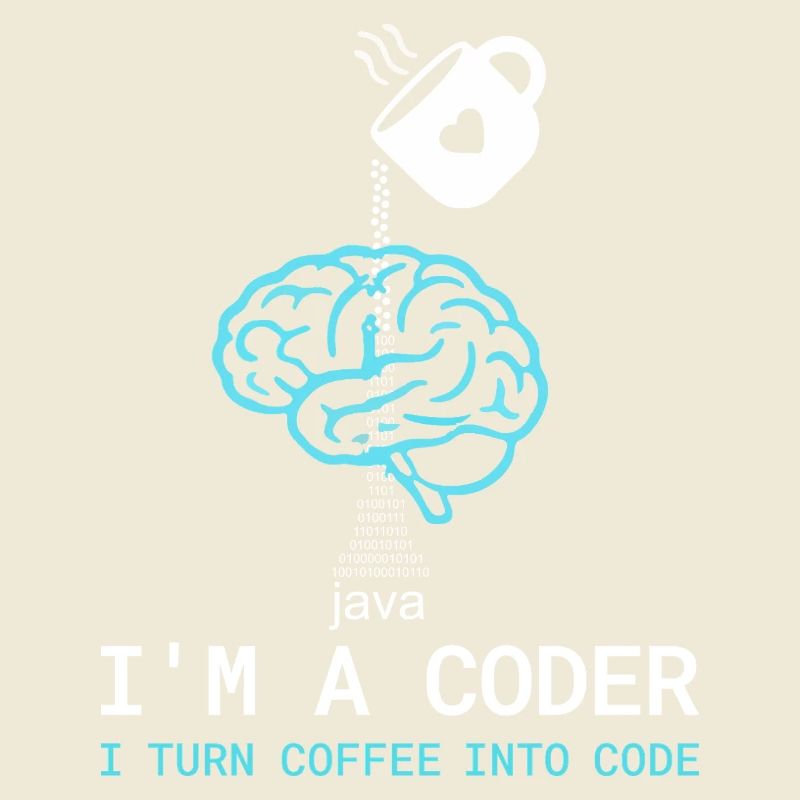 Coder T-Shirt: Coffee into Code – Nerdy Programmie