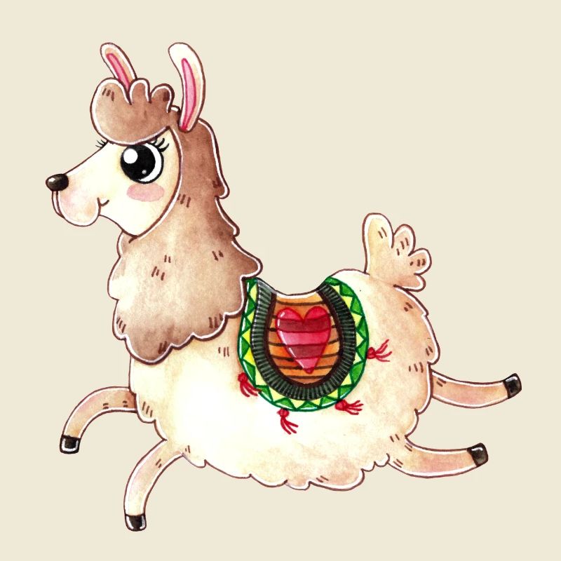 Springendes Comic Lama