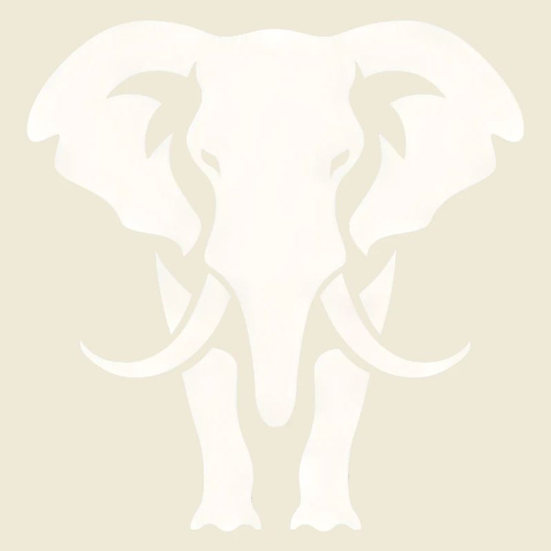 Elephant Silhouette White Logo