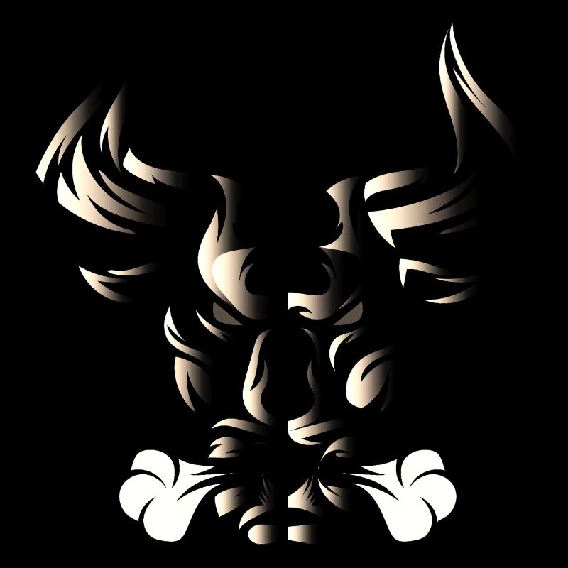Stier Stierkopf Kopf Logo Steak Beast Gym Horn