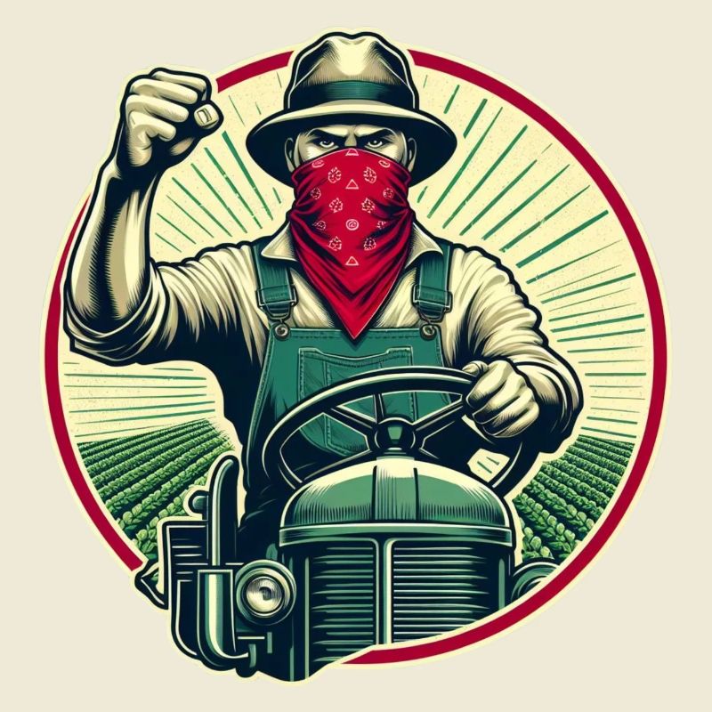 Stikers Farmer auf originalem Oldtimer-Traktor