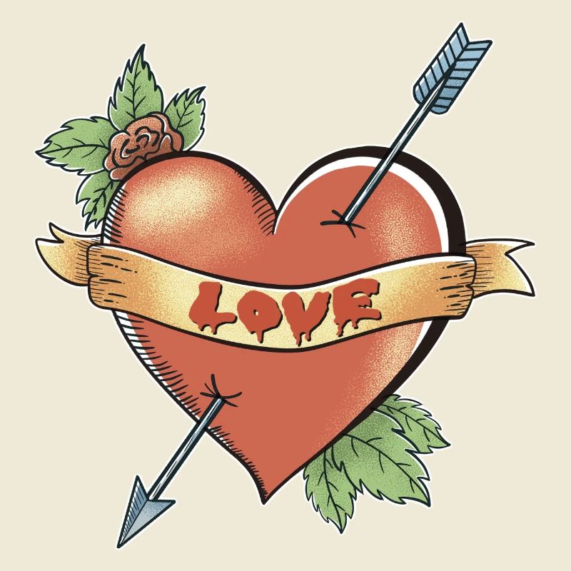 Heart Tattoo with dripping love