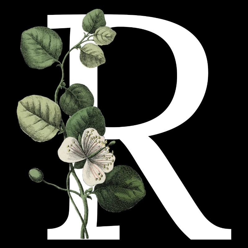 Buchstabe R Grün Botanisch