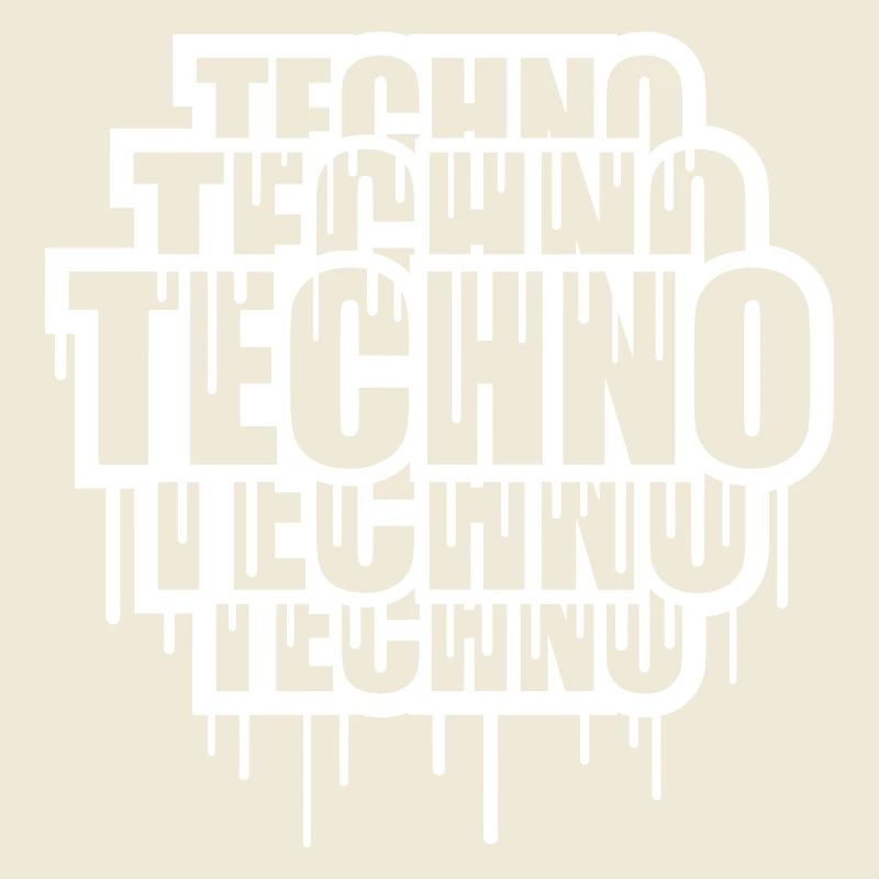 Lots of Techno Graffiti Spray Drop Music Saying