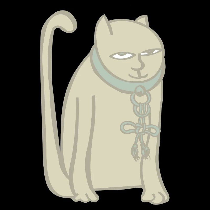 Cat with lucky knot around its neck