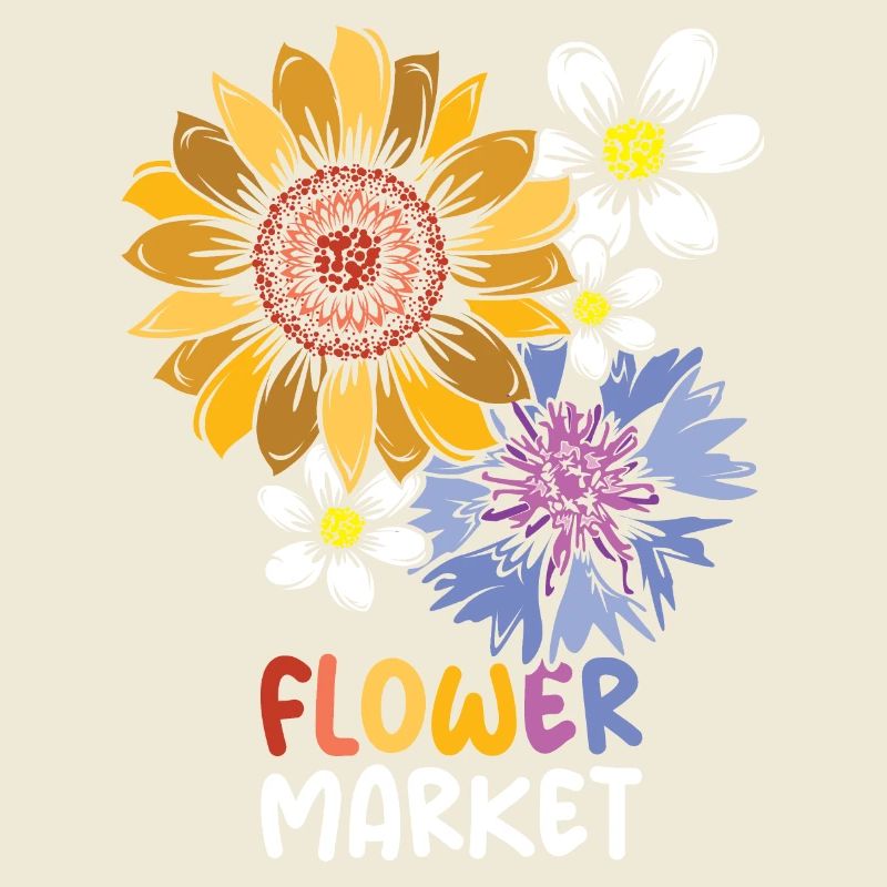 Marché aux fleurs Fleurs Collage couleurs colorées icône