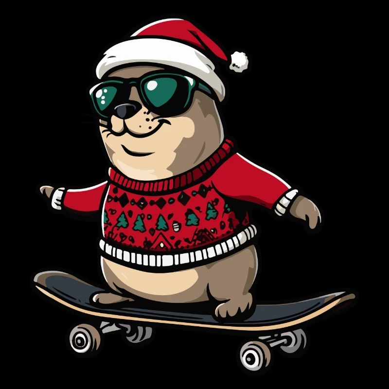 Robbe Tier Weihnachten Lustig
