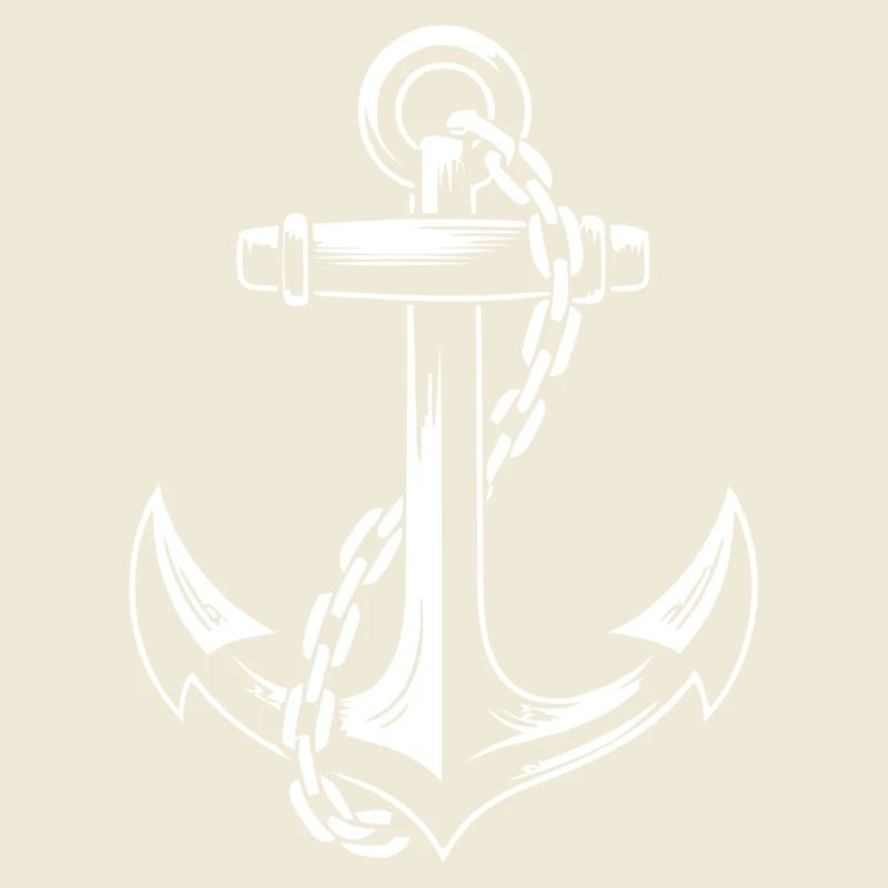 Robuster Schiffsanker mit Kette