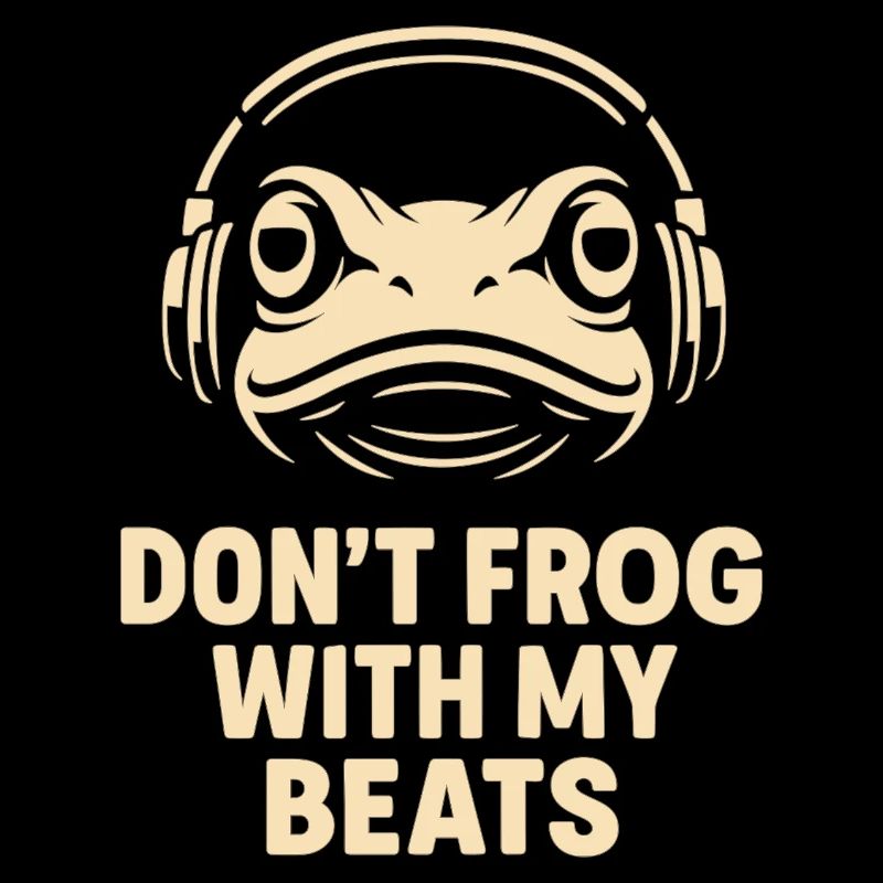 Frog with headphones