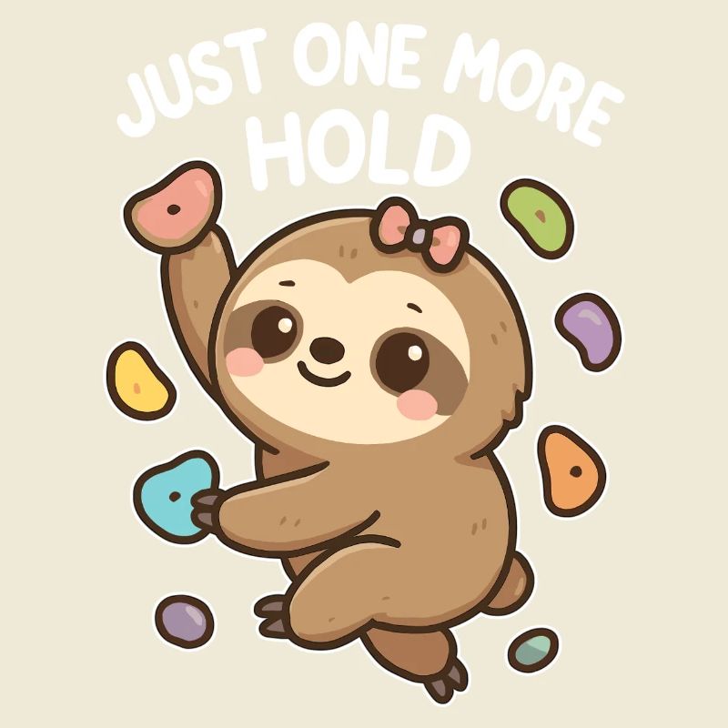 Bouldering Kawaii Sloth – Just One More Hold