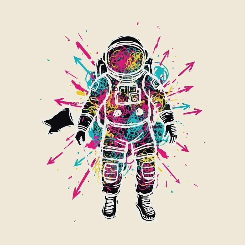 Space Astronaut Scribble Doodles Color