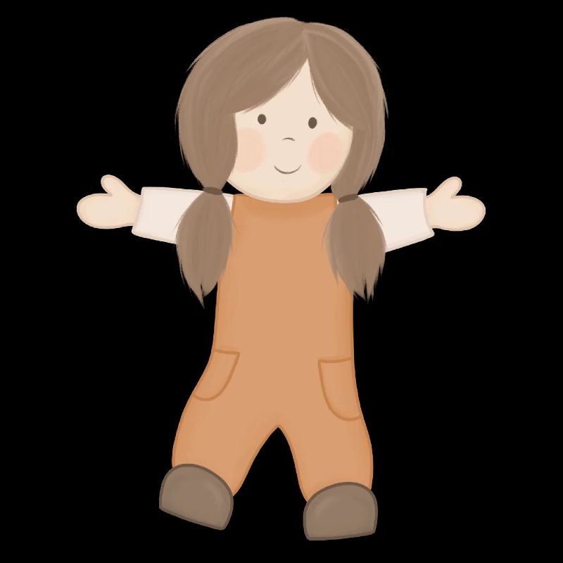 La poupée joyeux en dongarees