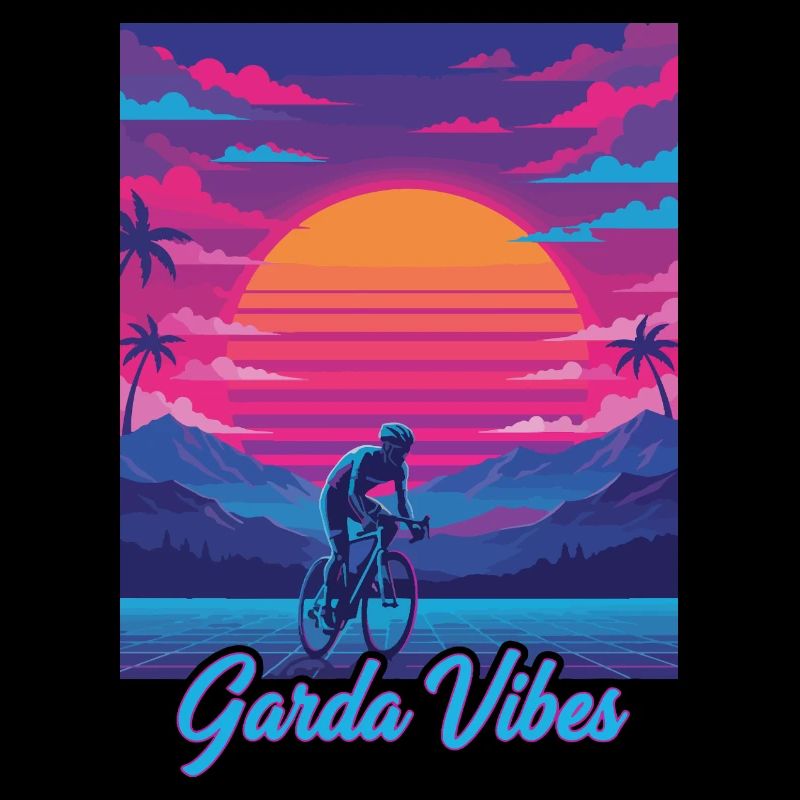 Garda Vibes 80er Vaporwave Radfahrer Neon-Kunst
