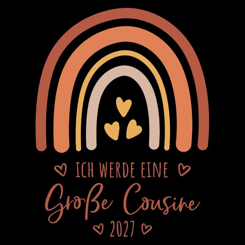 Ich werde eine Große Cousine 2027 Boho Regenbogen