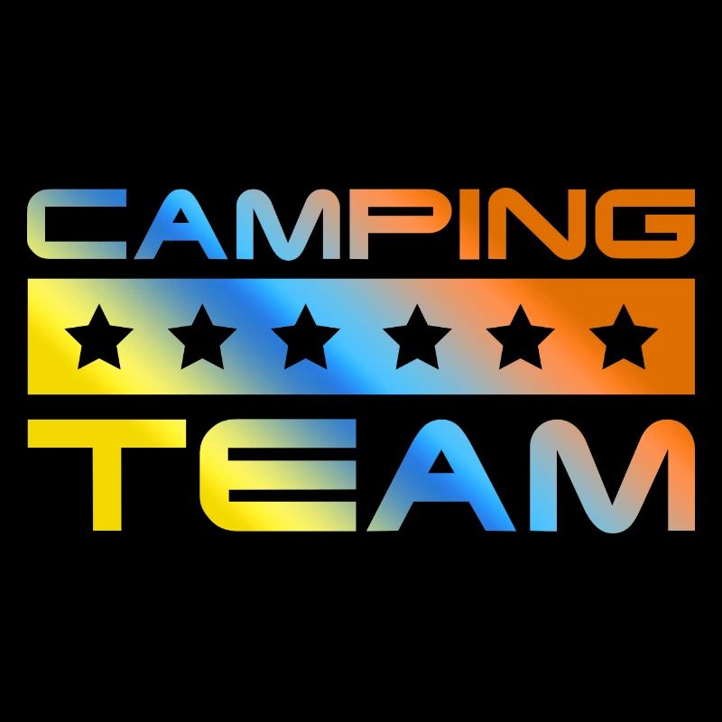 Équipe de camping colorée