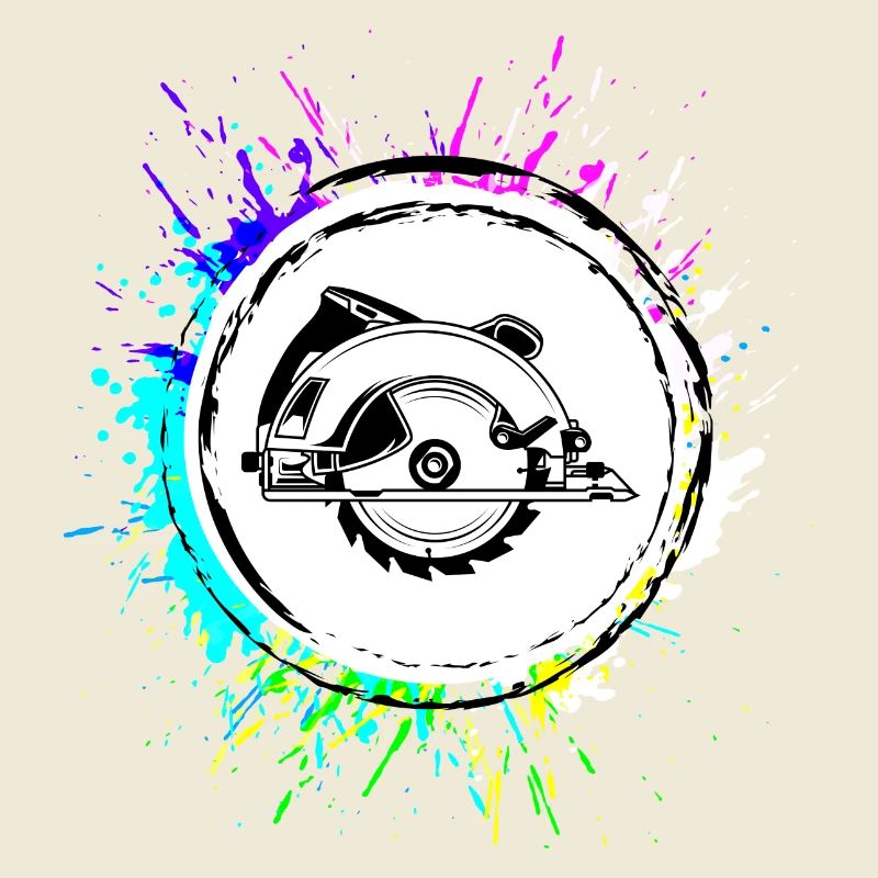 Hand Circular Saw Symbol Silhouette
