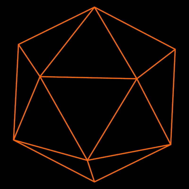 Orangefarbener Ikosaeder