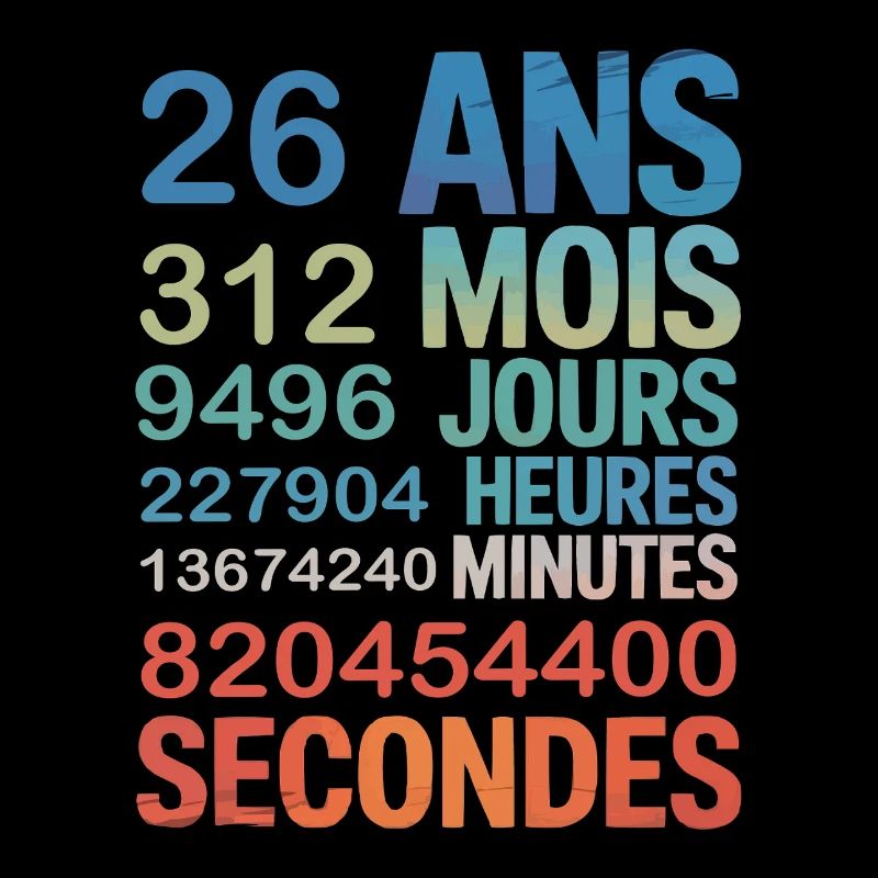 26 Ans en Chiffres – Design Anniversaire Unique