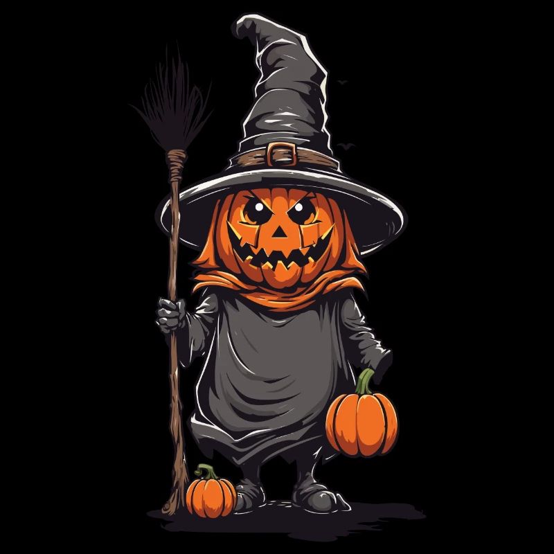 Sorcière citrouille fantôme Halloween Magic Design