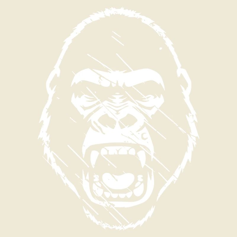 Furious Gorilla Stencil Grunge vector_path130