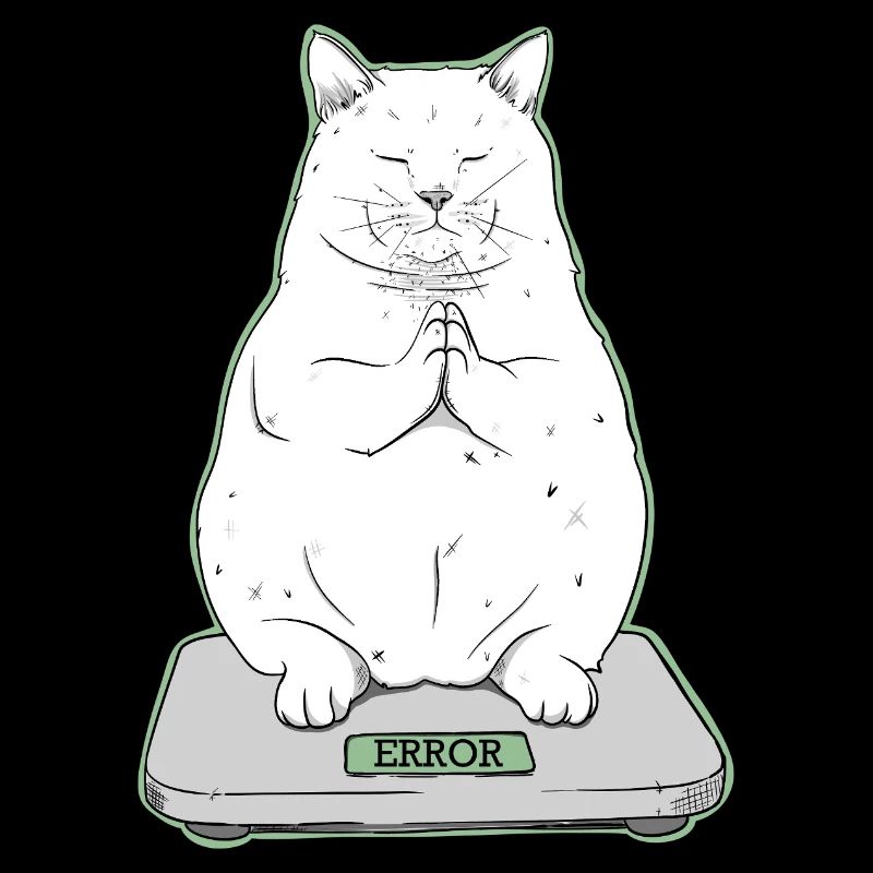 Dicke Katze im Meditationsmodus