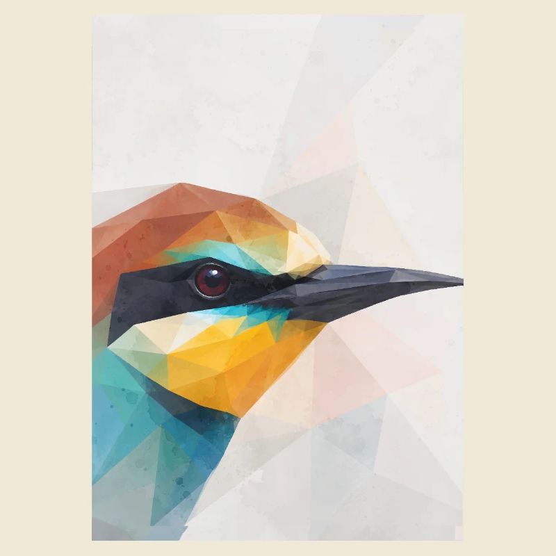 Geometric Bee-Eater Bird Polygon Art