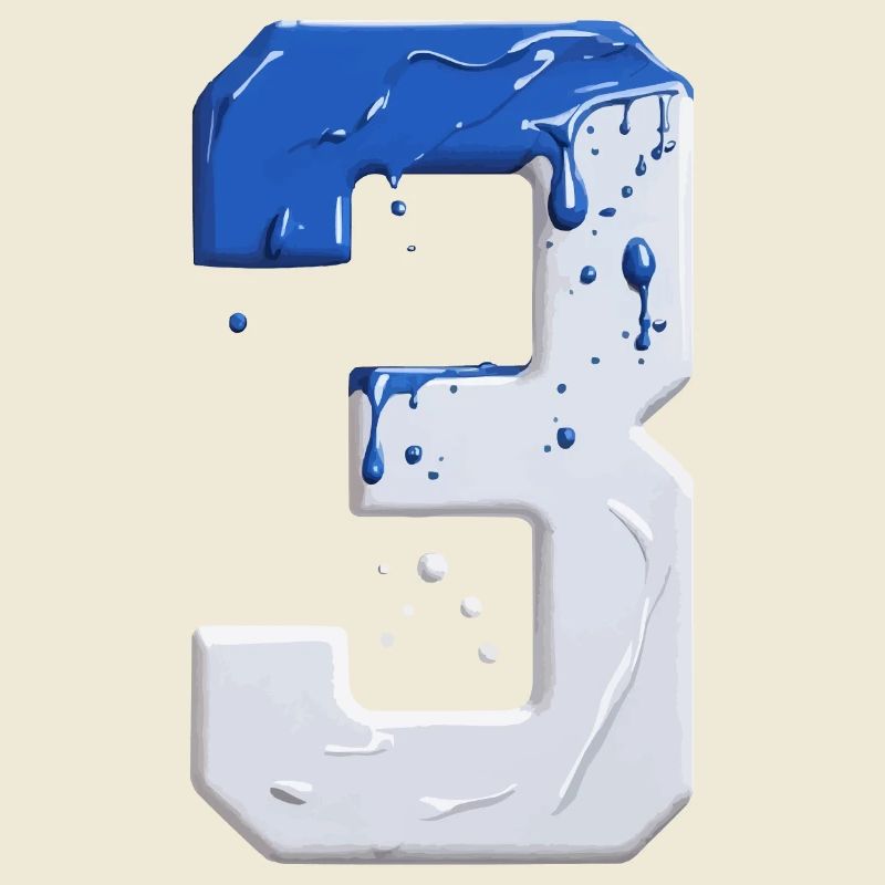 NR. 3 NUMMER 3 BLAU WEIß 3. GEBURTSTAG