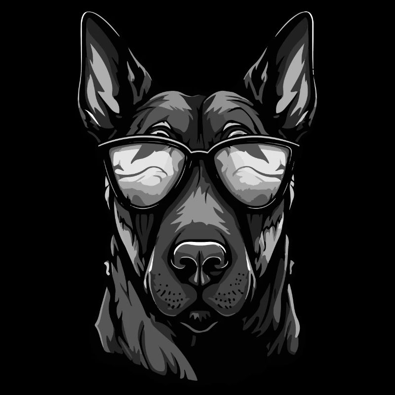 Doberman Dog Hipster Cool Party