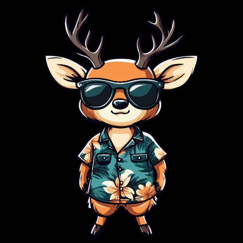 Hirsch Comic Lustig Sommer