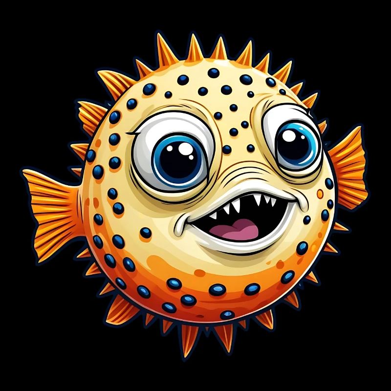 Drôle de poisson-globe rieur