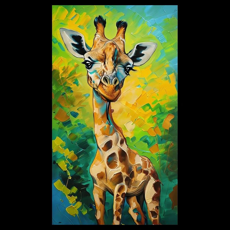 Giraffe Painting Gemälde Kunst comic