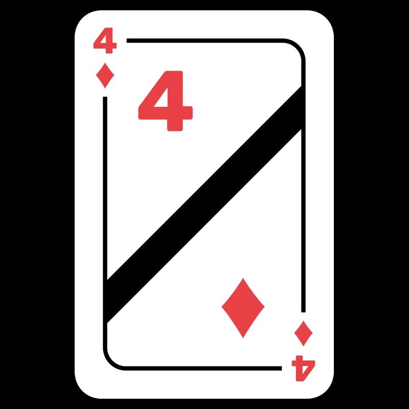 Diamonds Four Playing Card Poker Card