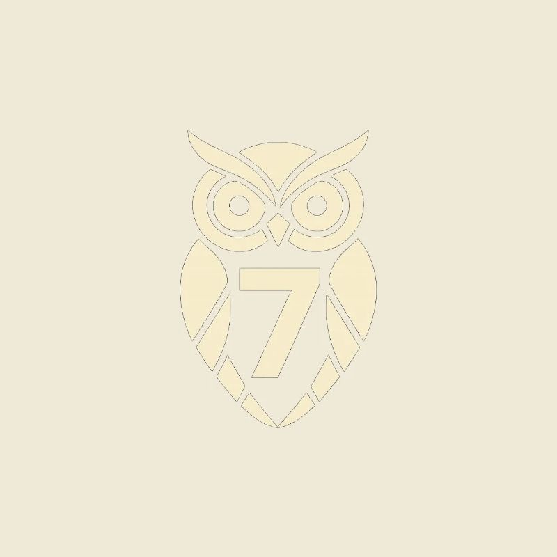 Minimalistische Eule mit Nummer Sieben Design