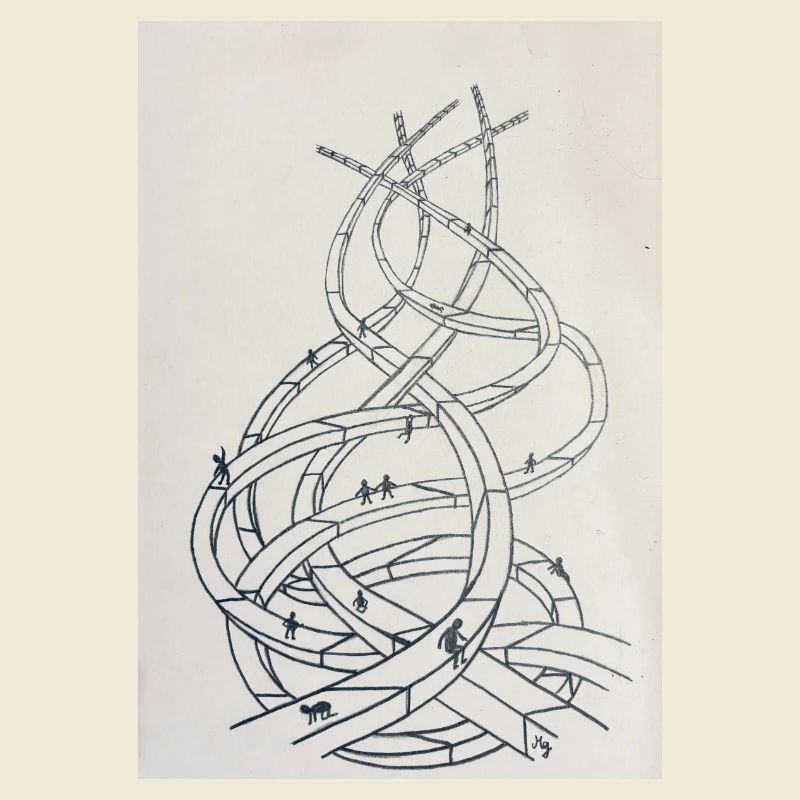 Loop labyrinth of paths