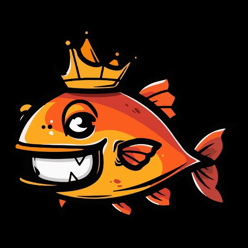 Piranha Fish Comic Crown