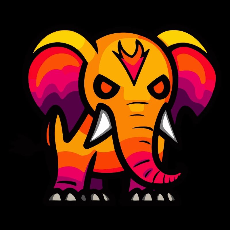 Elefant Halloween Comic Zombie