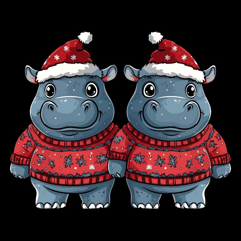 L’équipe de Noël des hippopotames