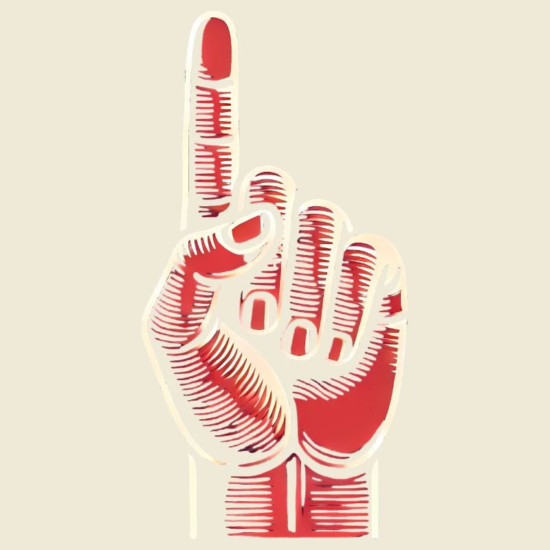 Bold Red Hand Gesture Design