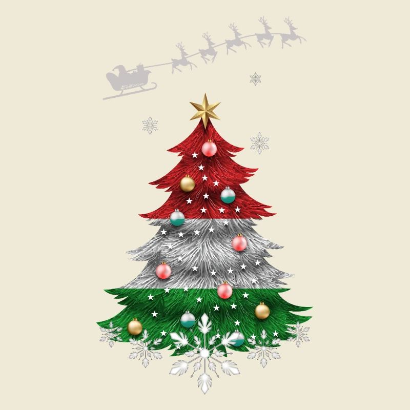Christmas tree with Hungary flag