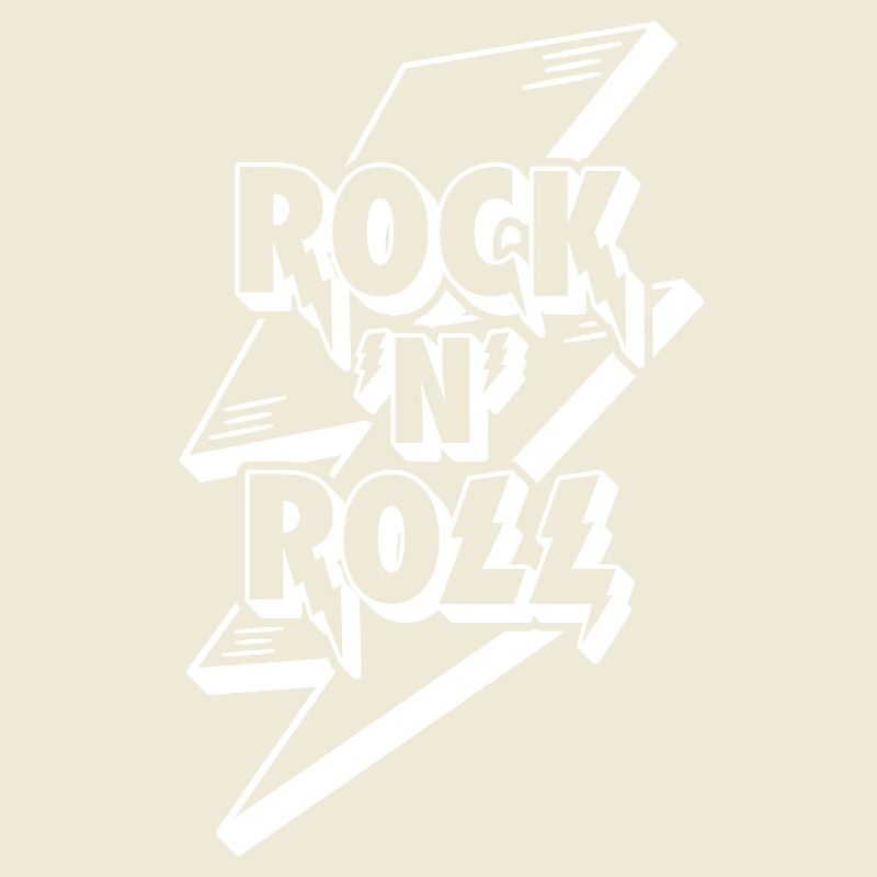 Rock 'N' Roll Lightning Bolt 3D Logo